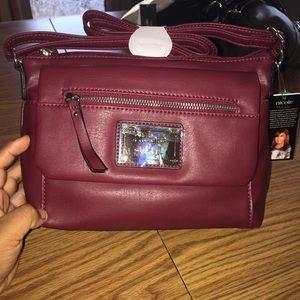 Nicole Miller wine XBody purse
